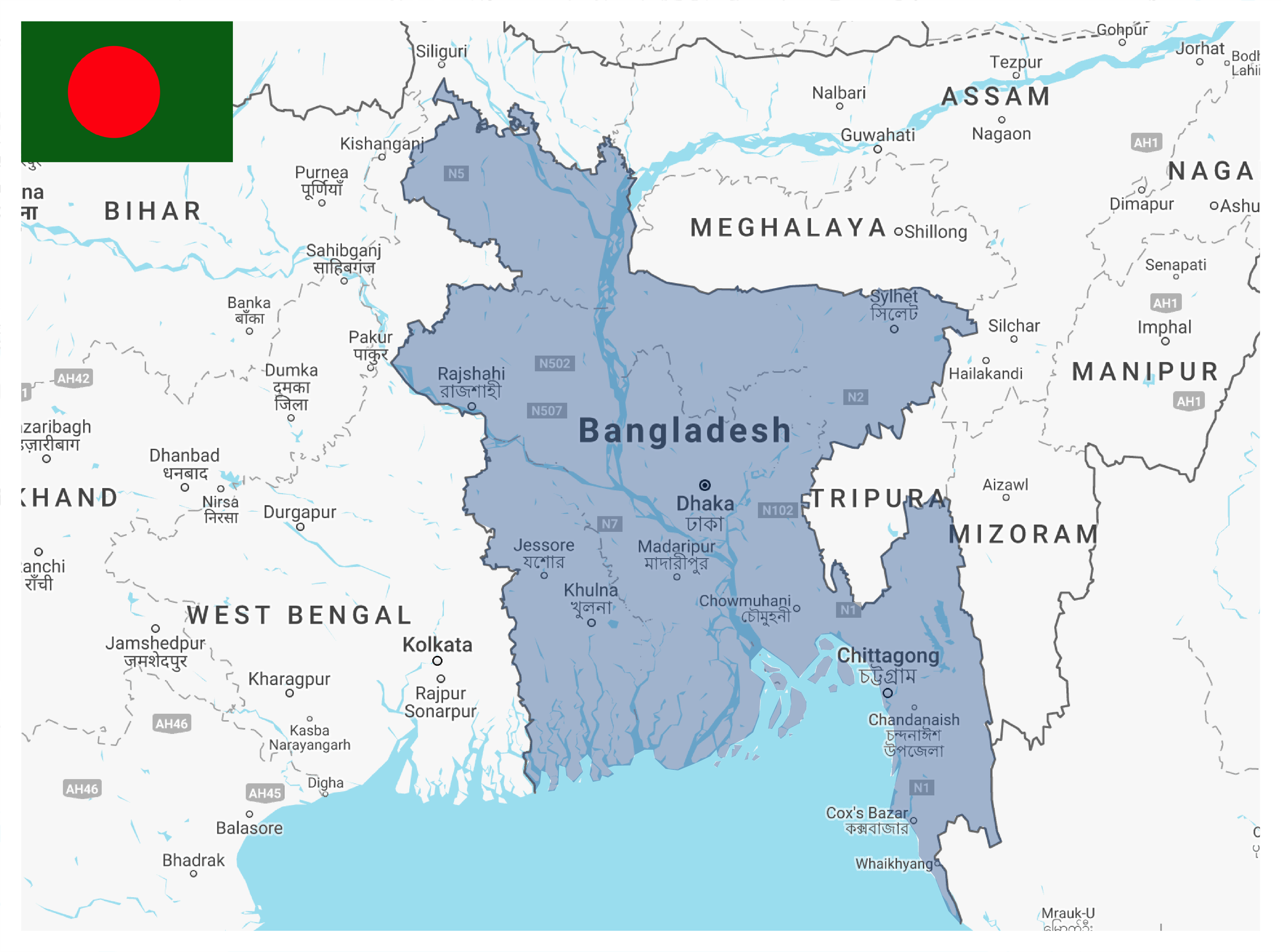 Bangladesh map