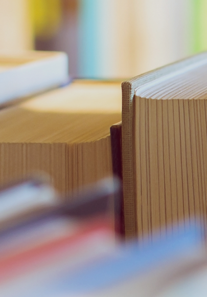 A close-up photo of a few books